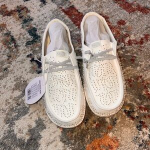 Hey Dude Women’s Wendy Bridal Pearl Slip On Sneakers SzW9
